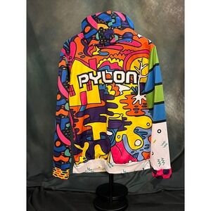 Pylon All Over Print Hoodie Medium Graphic Streetwear Colorful Pullover Y2K‎